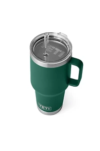 Rambler 35 oz Straw Mug - Black Forest Green