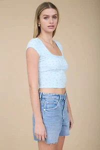 Ribbon Ditsy Floral Crop Top