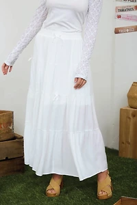 Ribbon Tier Maxi Skirt