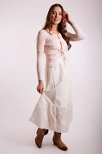 Ruffle Hem Midi Skirt