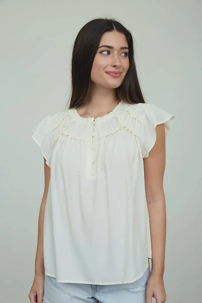 Ruffled Yoke Top