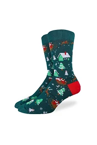 Santa On A Sled Sock