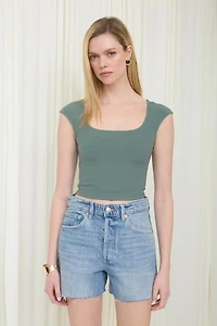Scoop Neck Crop Top