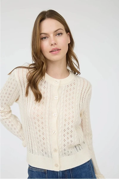Sheer Cable Cardigan