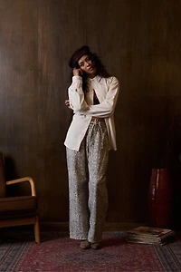 Shelly Leopard Wide Leg Jeans