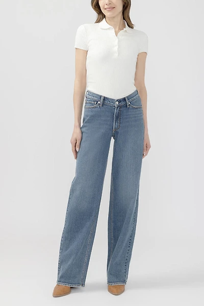 V-Front Wide Leg Jeans