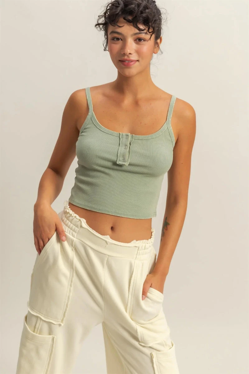 Snap Front Tank Top
