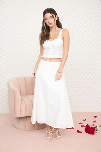 Softest Cloud Eyelet Midi Skirt