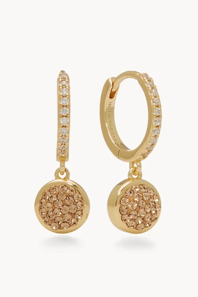 Sparkle Bezel Hoop Earrings - Gold