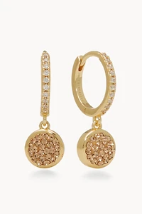 Sparkle Bezel Hoop Earrings