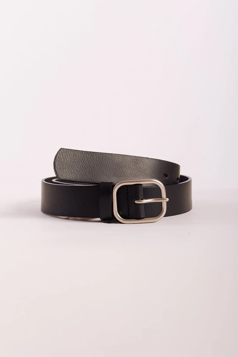 Square Buckle Leather Belt