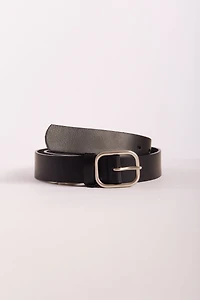 Square Buckle Leather Belt