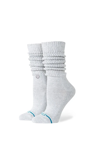Icon Slouch Crew Sock - Heather Gray