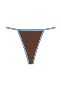 String Thong - Brown / Sky Blue