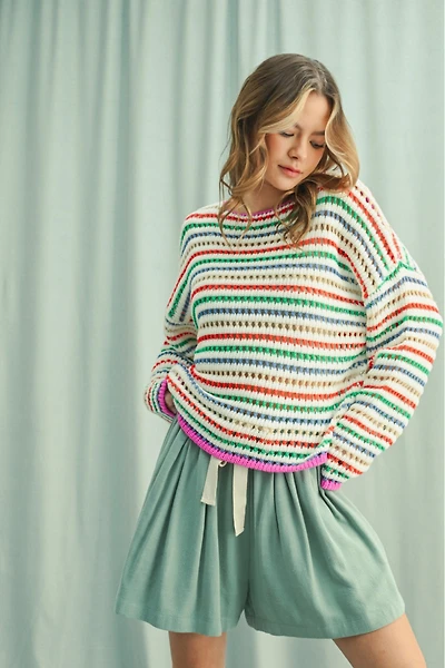 Stripe Crochet Sweater