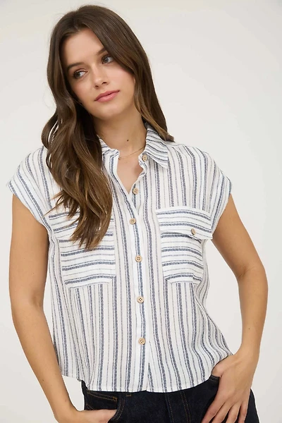 Striped Button-Down Shirt