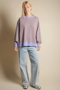 Striped Crew Sweatshirt