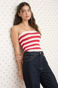 Striped Crochet Tube Top