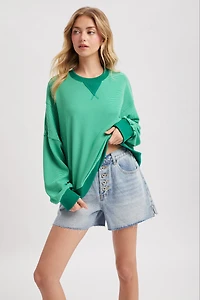 Striped Oversized Crew