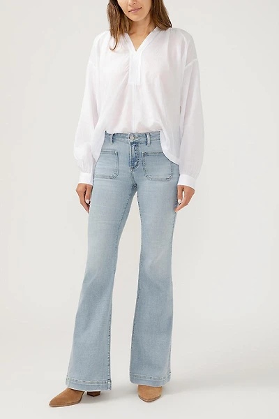 Suki Mid Rise Flare Jeans