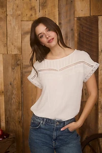 Summer Rewind Lace Trim Top