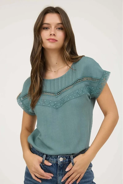 Summer Rewind Lace Trim Top
