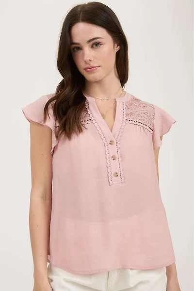 Summer Solstice Eyelet Lace Blouse