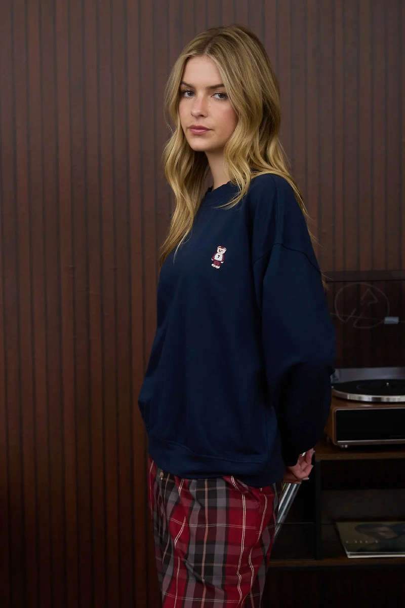 Teddy Embroidered Crew