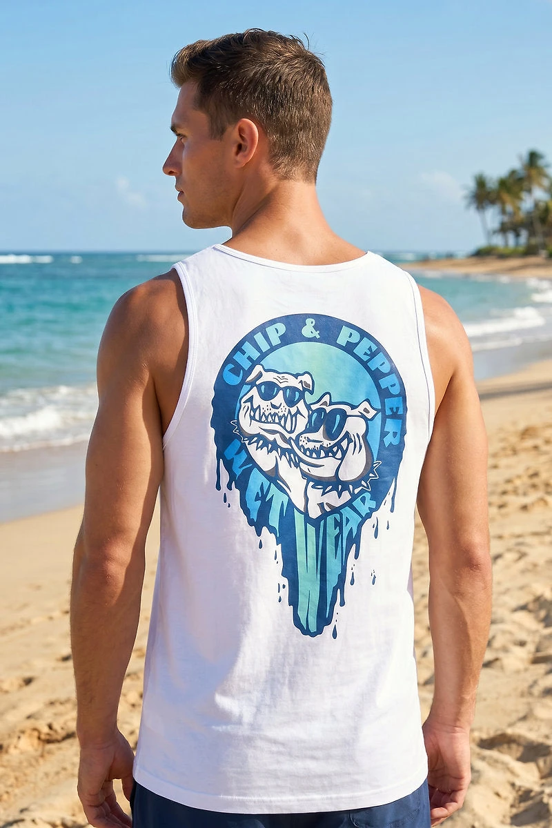 Unisex Blue Drip Tank