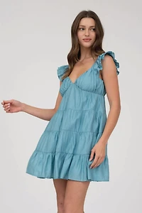 V-Neck Babydoll Dress
