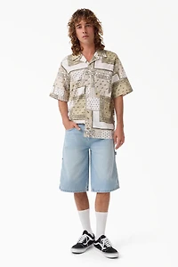 Worn Relaxed Carpenter Denim Shorts 13"