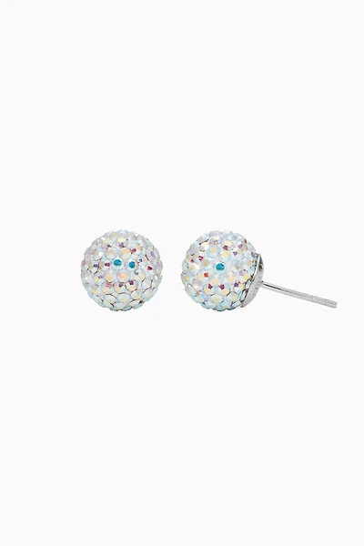 10mm Sparkle Ball Earrings - Aurora Borealis
