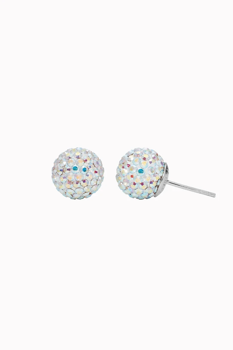 10mm Sparkle Ball Earrings - Aurora Borealis