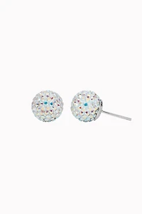 10mm Sparkle Ball Earrings - Aurora Borealis