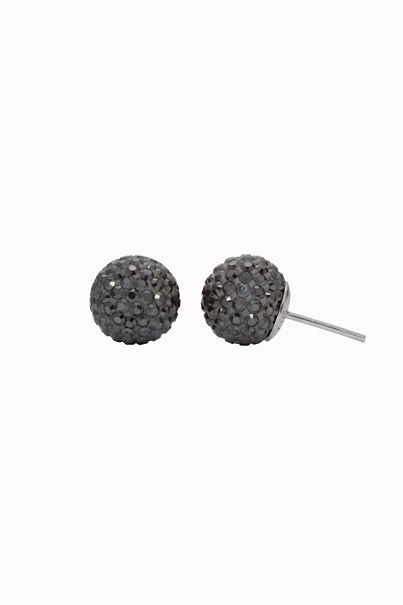 10mm Sparkle Ball Earrings - Hematite