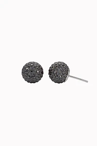 10mm Sparkle Ball Earrings - Hematite