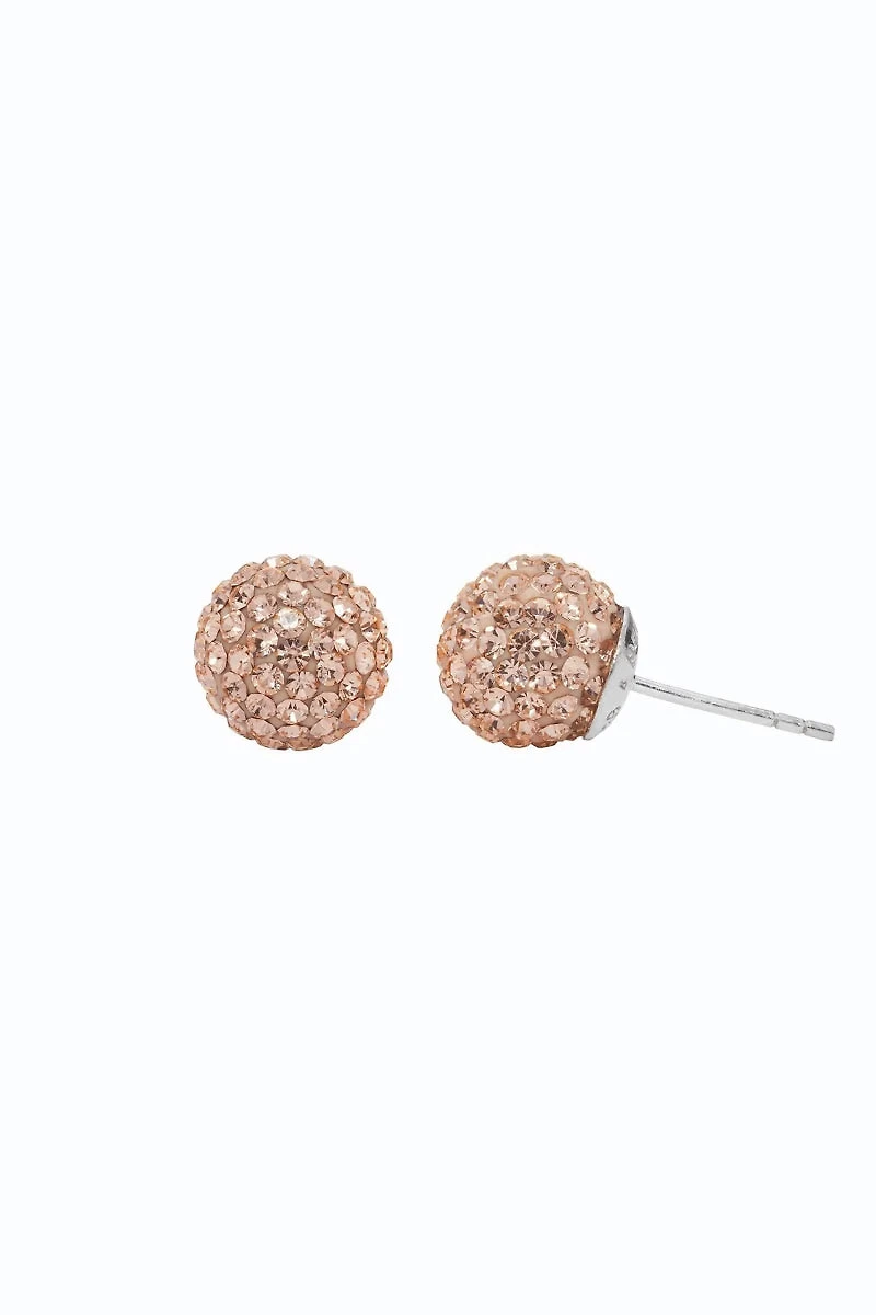 10mm Sparkle Ball Earrings - Rose Gold