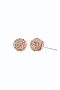 10mm Sparkle Ball Earrings - Rose Gold
