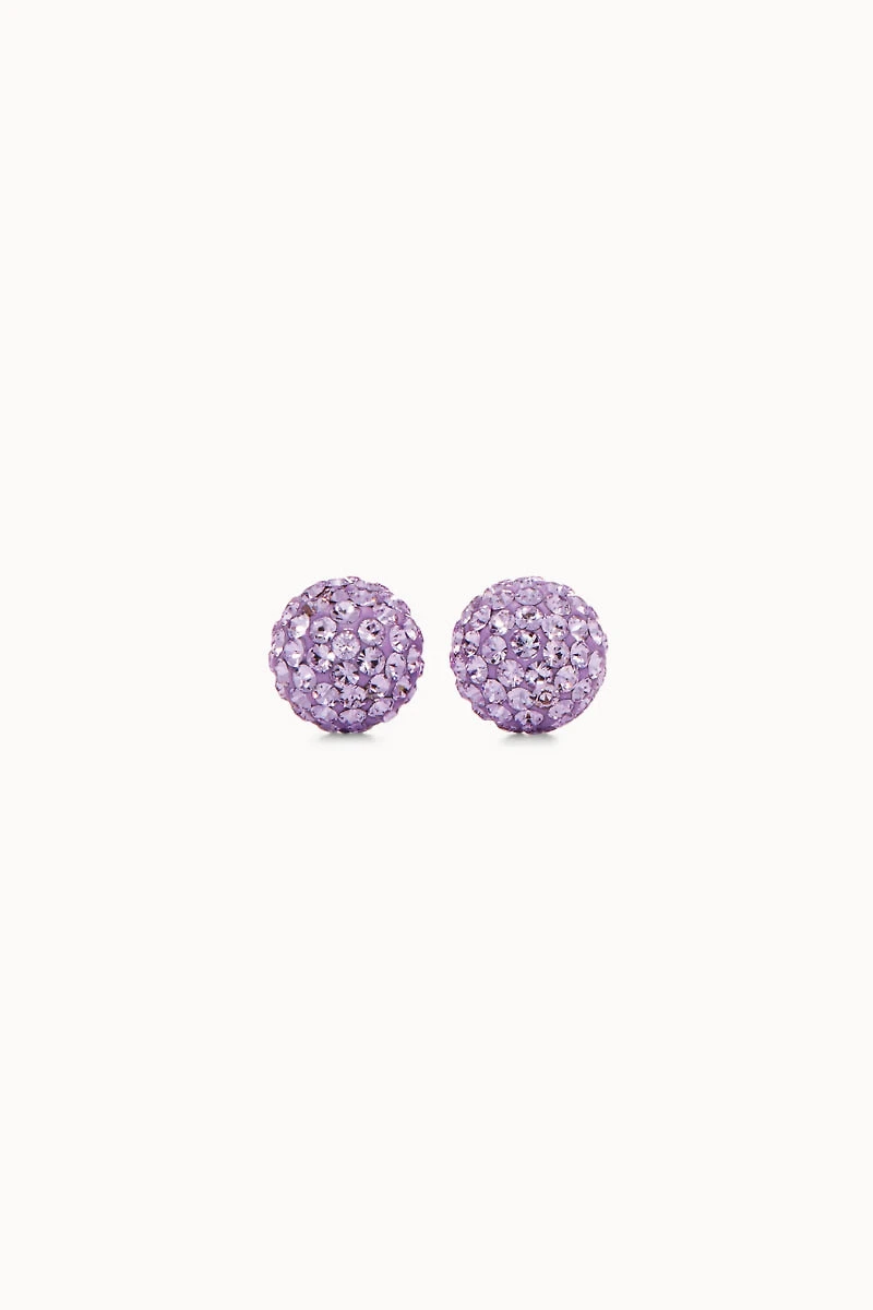 8mm Sparkle Ball Earrings - Lavender Velvet
