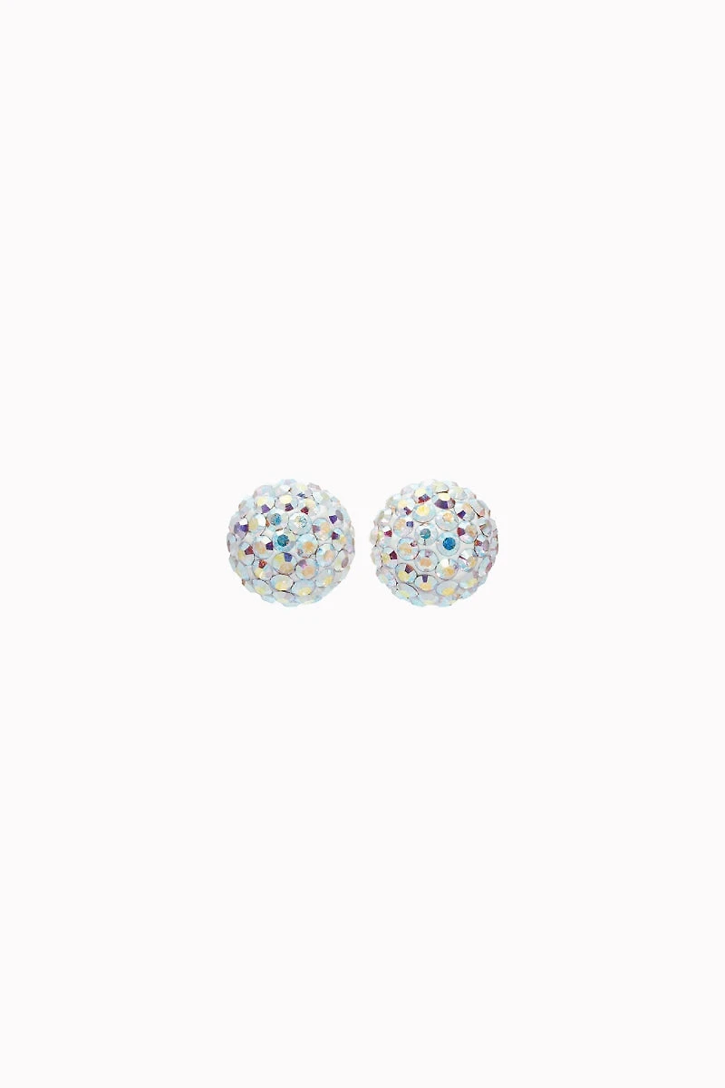 8mm Sparkle Ball Earrings - Aurora Borealis