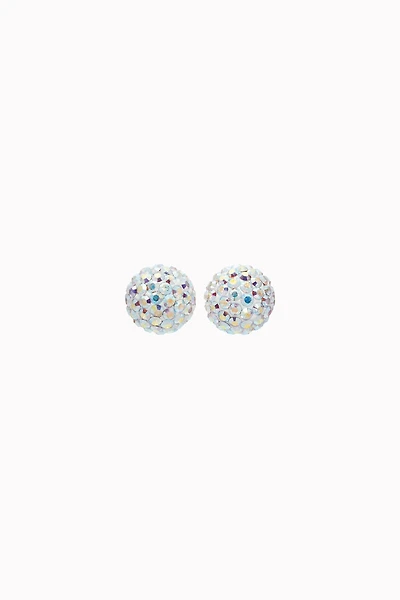 8mm Sparkle Ball Earrings - Aurora Borealis