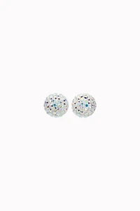 8mm Sparkle Ball Earrings - Aurora Borealis