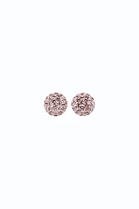 8mm Sparkle Ball Earrings - Rosé