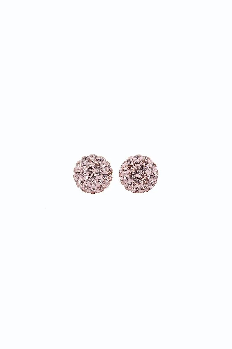8mm Sparkle Ball Earrings - Rosé