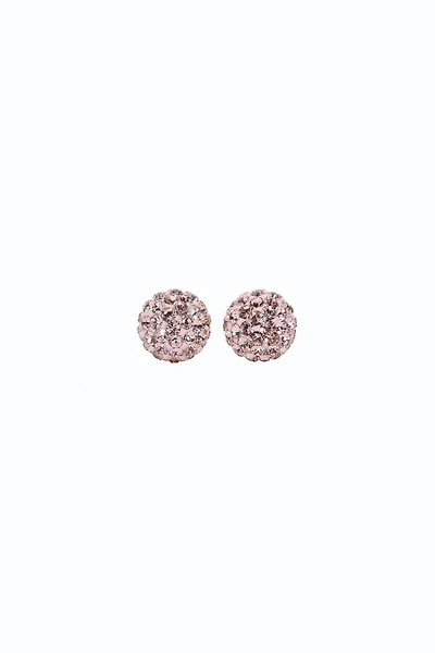 8mm Sparkle Ball Earrings - Rosé