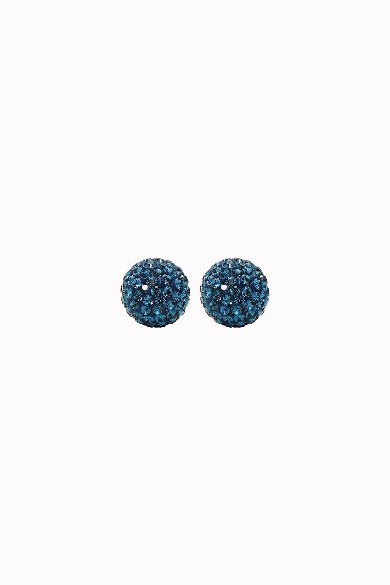 8mm Sparkle Ball Earrings - Sapphire