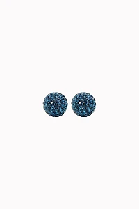 8mm Sparkle Ball Earrings - Sapphire