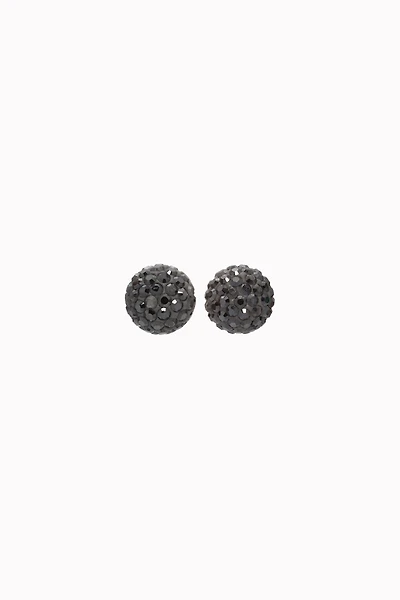 8mm Sparkle Ball Earrings - Hematite