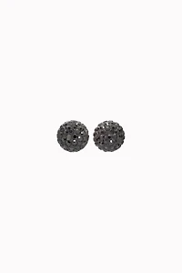 8mm Sparkle Ball Earrings - Hematite