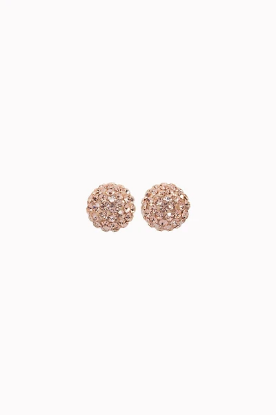 8mm Sparkle Ball Earrings- Rose Gold